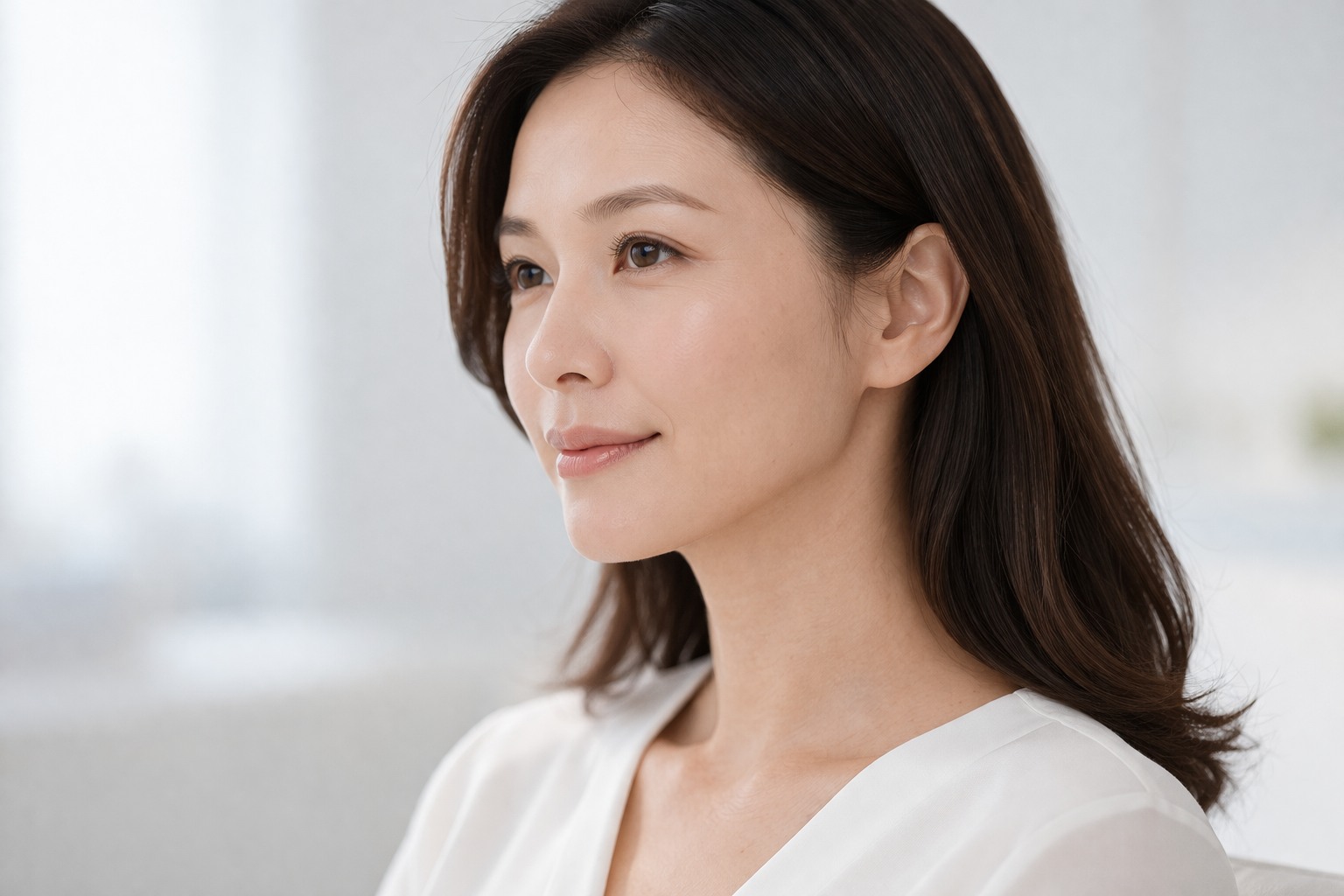 面部輪廓自然緊緻，下顎線條更顯清晰